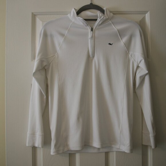 Vineyard Vines Boys Performance Quarter Zip Pullover, Size M(12/14), White - Picture 1 of 3